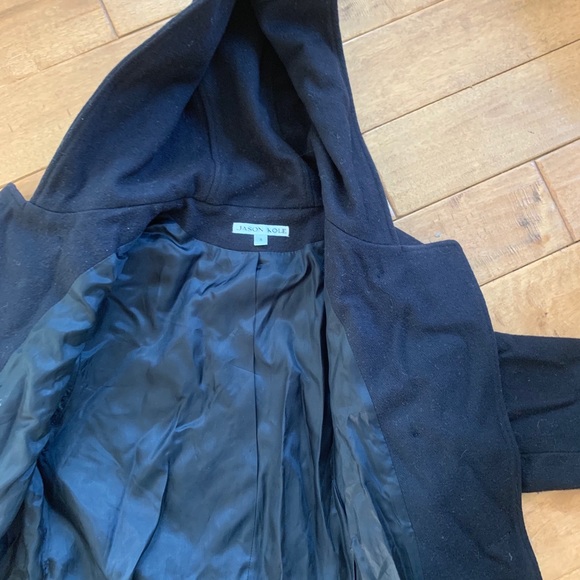 JASON KOLE BRAND NAVY LONG PEA COAT SZ S - Picture 4 of 10